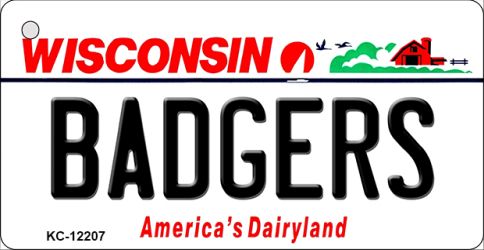 KC-12207 Badgers Wisconsin Novelty Metal Key Chain