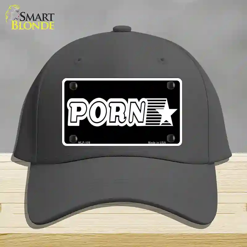 HAT04-MLP-109 Porn Star Novelty License Plate Hat, Cotton - Charcoal