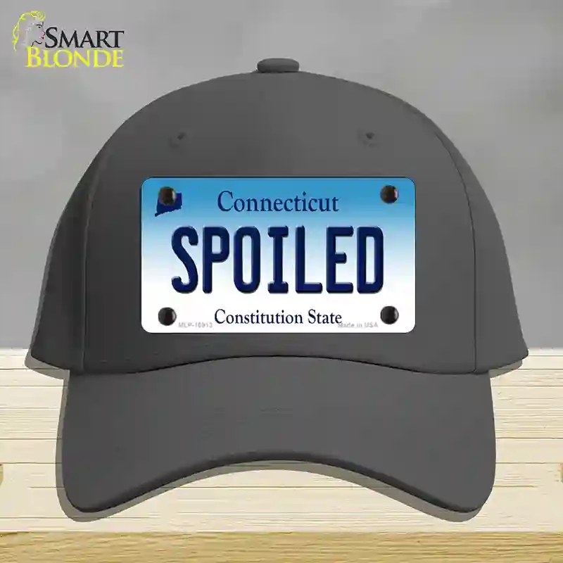 HAT04-MLP-10913 Spoiled Connecticut Novelty License Plate Hat, Cotton - Charcoal