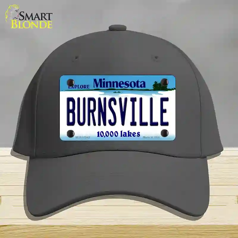 HAT04-MLP-11043 Burnsville Minnesota State Novelty License Plate Hat, Cotton - Charcoal