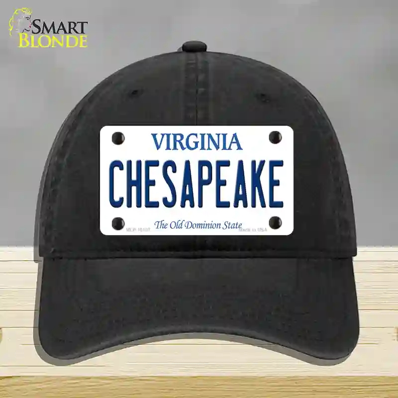 HAT07-MLP-10107 Chesapeake Virginia Novelty License Plate Hat, Unconstructed Cotton - Black