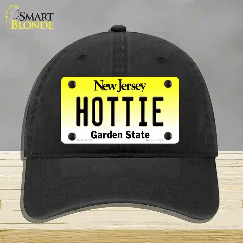 HAT07-MLP-10159 Hottie   Jersey Novelty License Plate Hat, Unconstructed Cotton - Black