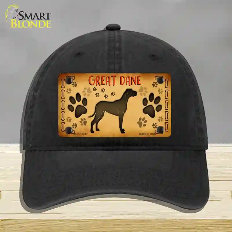HAT07-MLP-10447 Great Dane Novelty License Plate Hat, Unconstructed Cotton - Black