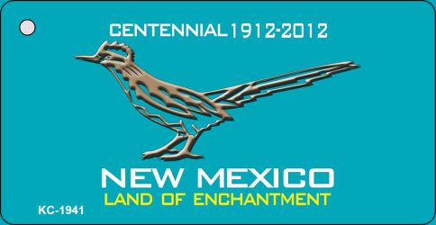 KC-1941 Road Runner Teal New Mexico Novelty Metal Key Chain