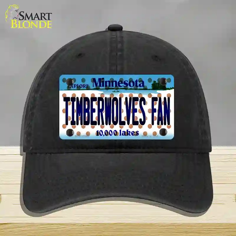 HAT07-MLP-10864 Timberwolves Fan Minnesota Novelty License Plate Hat, Unconstructed Cotton - Black