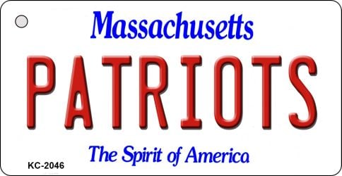 SMART BLONDE Patriots Massachusetts State License Plate Tag Key Chain KC-2046