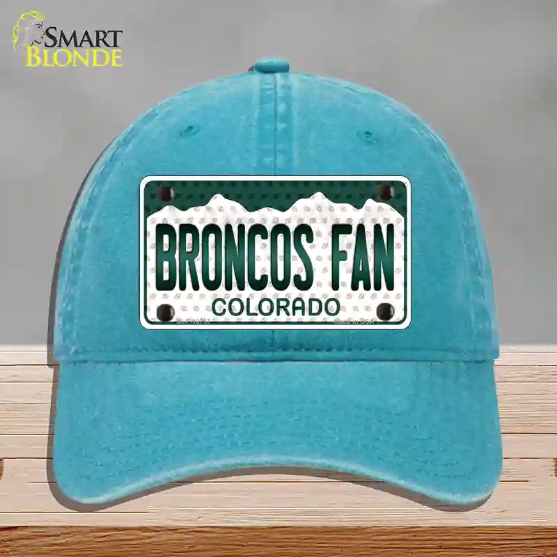 HAT10-MLP-10757 Broncos Fan Colorado Novelty License Plate Hat, Unconstructed Cotton - Lake Blue