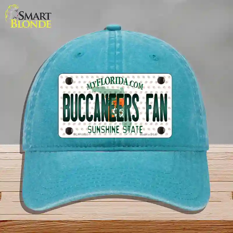 HAT10-MLP-10758 Buccaneers Fan Florida Novelty License Plate Hat, Unconstructed Cotton - Lake Blue