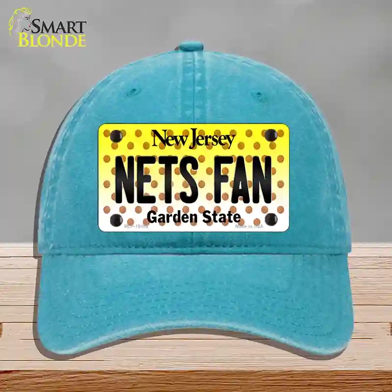 HAT10-MLP-10865 Nets Fan   Jersey Novelty License Plate Hat, Unconstructed Cotton - Lake Blue