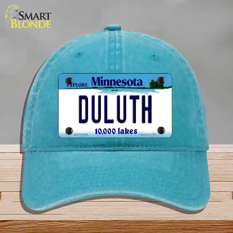 HAT10-MLP-11039 Duluth Minnesota State Novelty License Plate Hat, Unconstructed Cotton - Lake Blue
