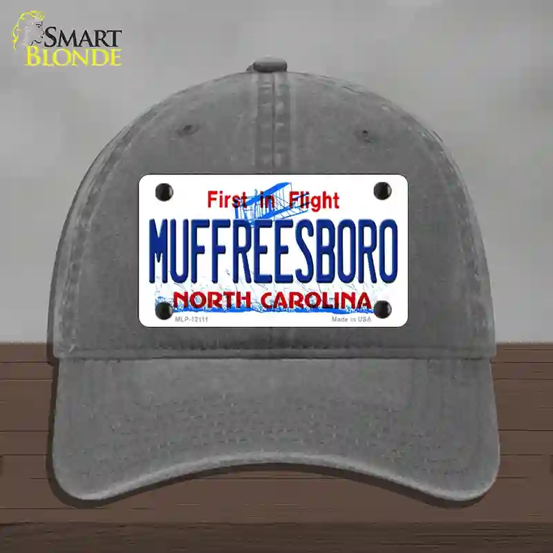 HAT08-MLP-12111 Muffreesboro North Carolina State Novelty License Plate Hat, Unconstructed Cotton - Charcoal
