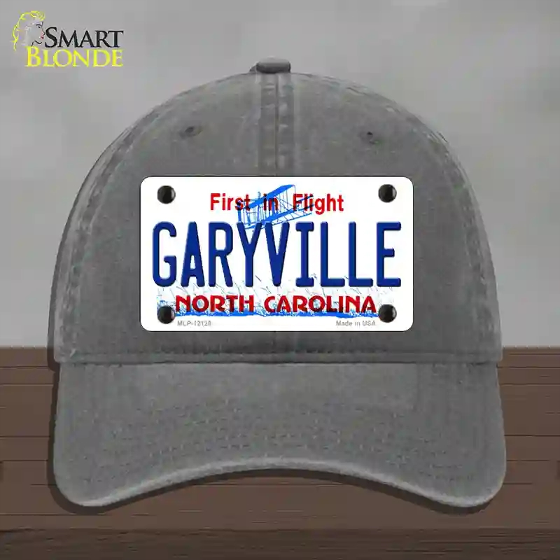 HAT08-MLP-12126 Garyville North Carolina State Novelty License Plate Hat, Unconstructed Cotton - Charcoal