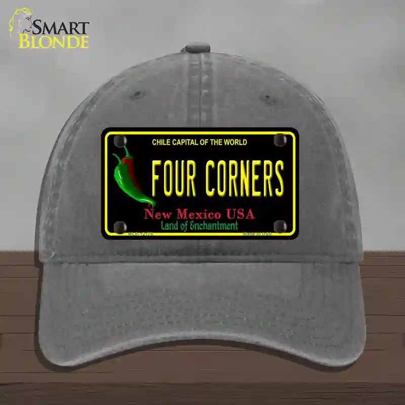 HAT08-MLP-12178 Four Corners   Mexico Black Novelty License Plate Hat, Unconstructed Cotton - Charcoal