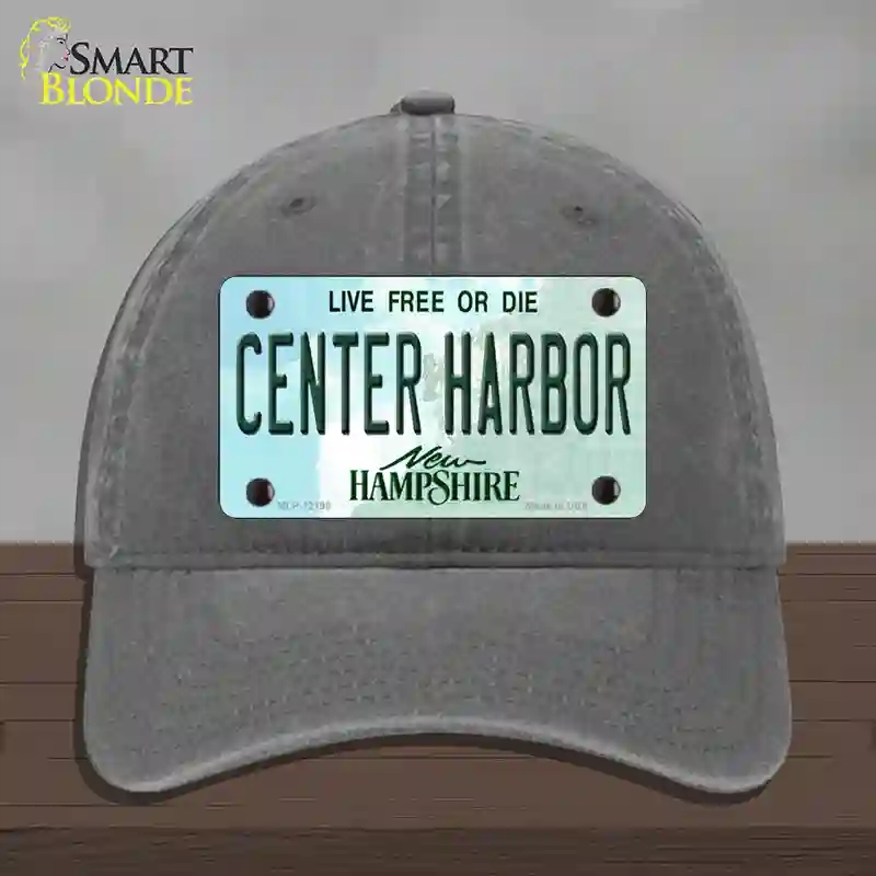HAT08-MLP-12198 Center Harbor   Hampshire Novelty License Plate Hat, Unconstructed Cotton - Charcoal