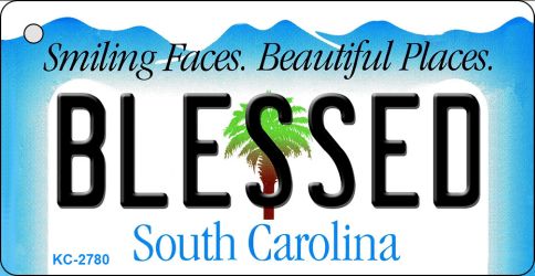 KC-2780 Blessed South Carolina License Plate Key Chain