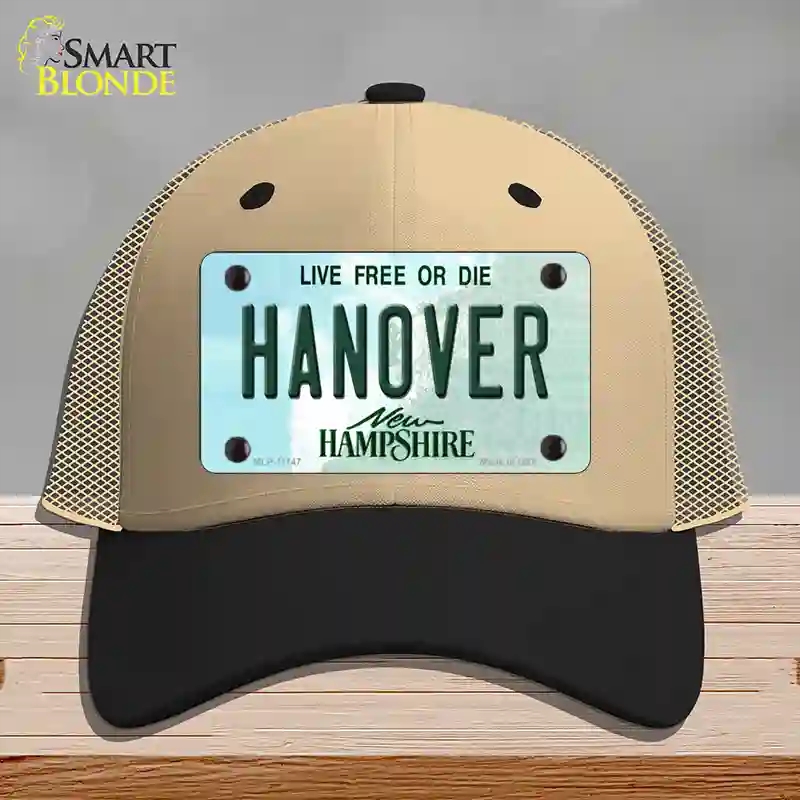HAT02-MLP-11147 Hanover   Hampshire State Novelty License Plate Hat, Mesh - Khaki & Black