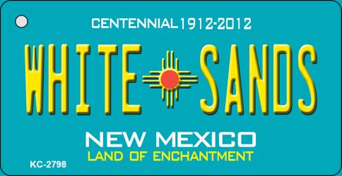 KC-2798 White Sands Teal New Mexico Novelty Metal Key Chain