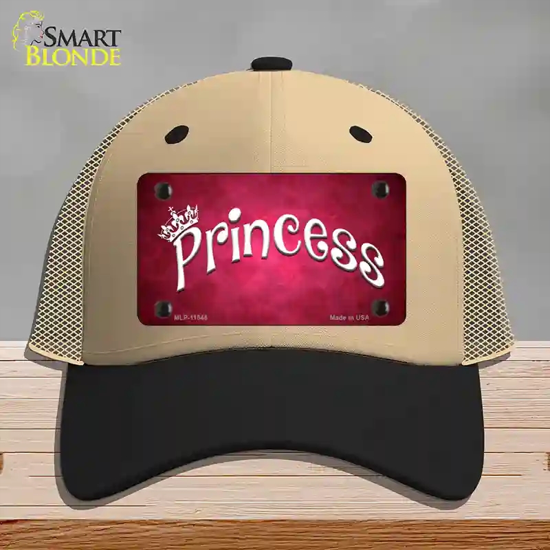 HAT02-MLP-11545 Princess Novelty License Plate Hat, Mesh - Khaki & Black
