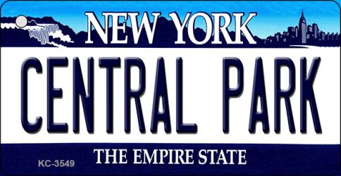 KC-3549 Central Park New York State License Plate Key Chain