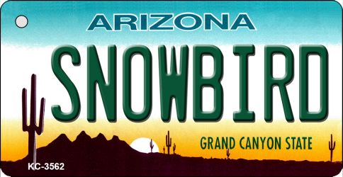 KC-3562 Snowbird Arizona State License Plate Key Chain