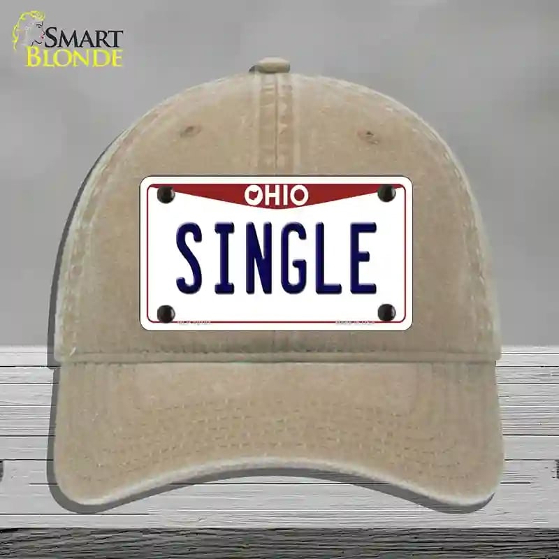 HAT09-MLP-10101 Single Ohio Novelty License Plate Hat, Unconstructed Cotton - Khaki