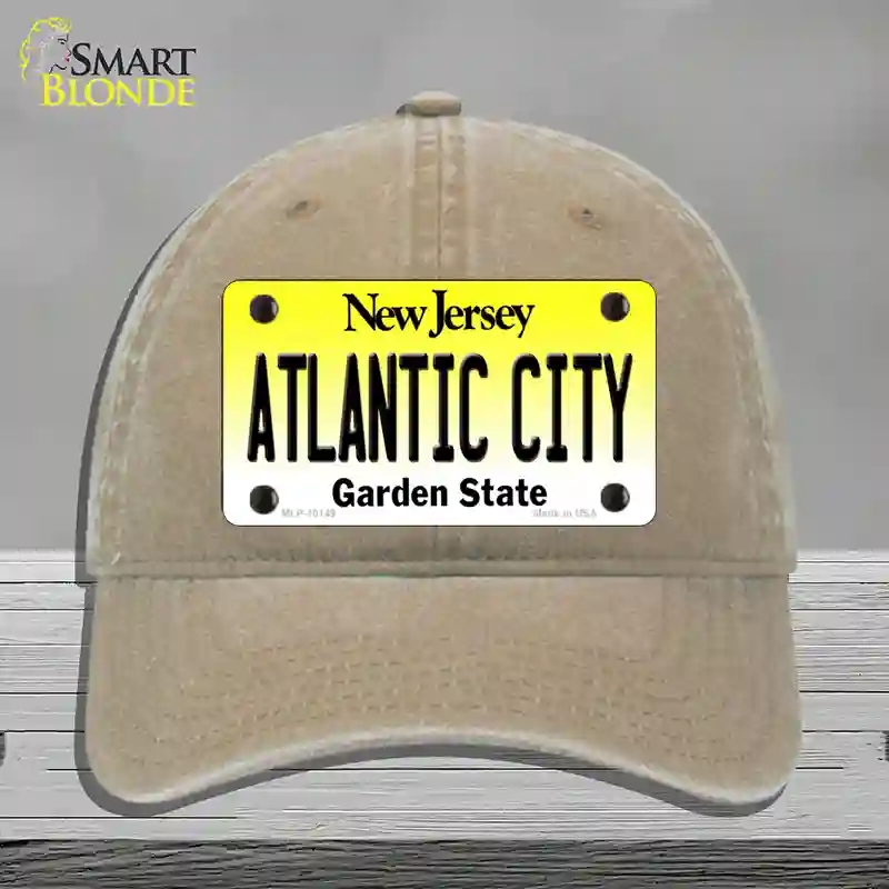 HAT09-MLP-10149 Atlantic City   Jersey Novelty License Plate Hat, Unconstructed Cotton - Khaki