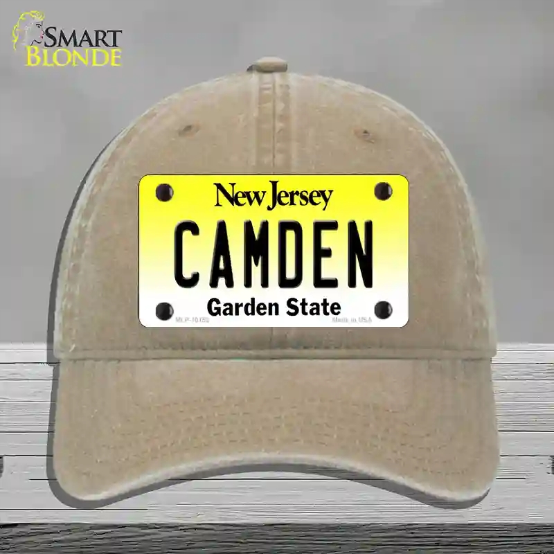 HAT09-MLP-10152 Camden   Jersey Novelty License Plate Hat, Unconstructed Cotton - Khaki