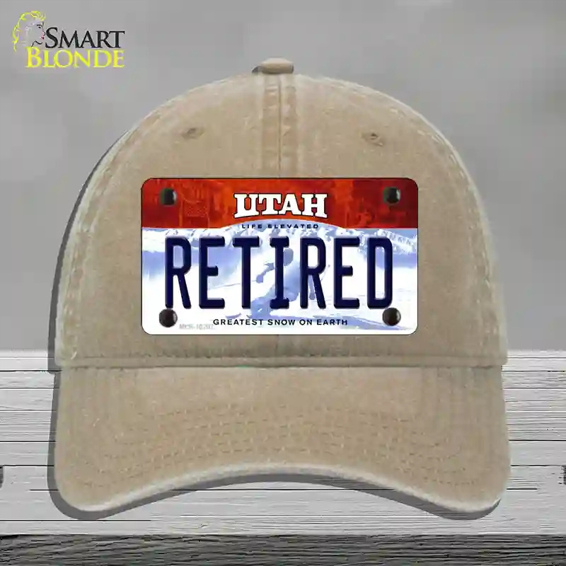 HAT09-MLP-10207 Retired Utah Novelty License Plate Hat, Unconstructed Cotton - Khaki