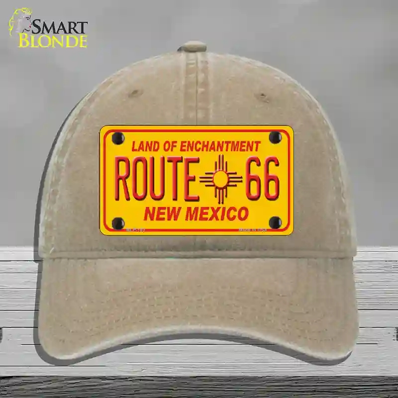HAT09-MLP-103 Route 66   Mexico Novelty License Plate Hat, Unconstructed Cotton - Khaki