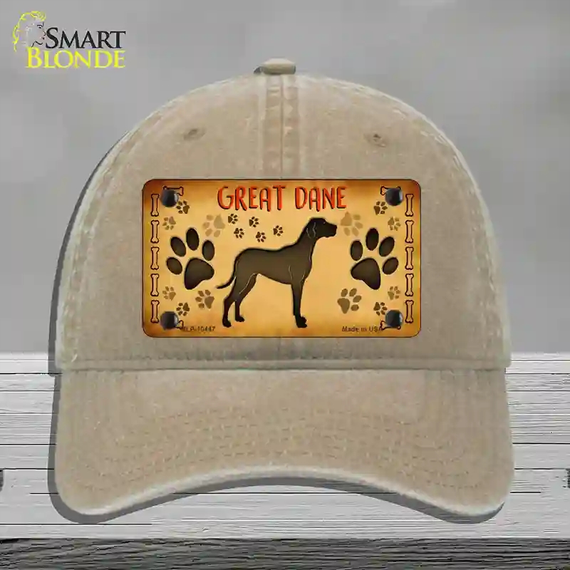 HAT09-MLP-10447 Great Dane Novelty License Plate Hat, Unconstructed Cotton - Khaki