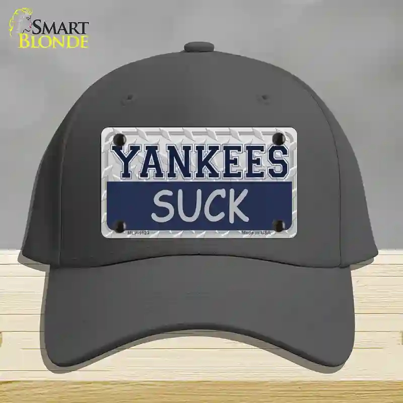 HAT04-MLP-1123 Yankees Suck Novelty License Plate Hat, Cotton - Charcoal