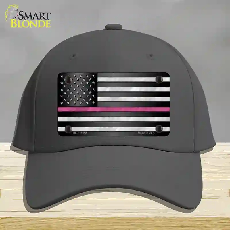 HAT04-MLP-11312 Thin Pink Line Novelty License Plate Hat, Cotton - Charcoal