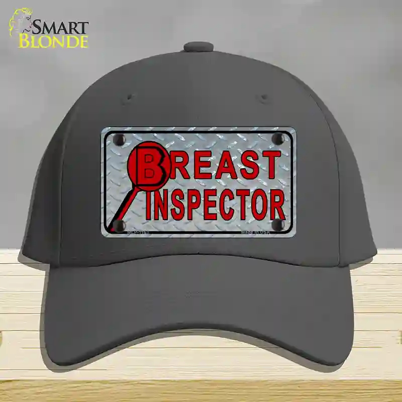 HAT04-MLP-1163 Breast Inspector Novelty License Plate Hat, Cotton - Charcoal