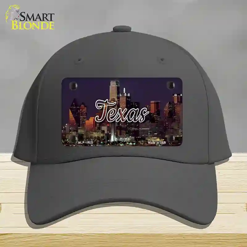 HAT04-MLP-11632 Texas City Lights Novelty License Plate Hat, Cotton - Charcoal