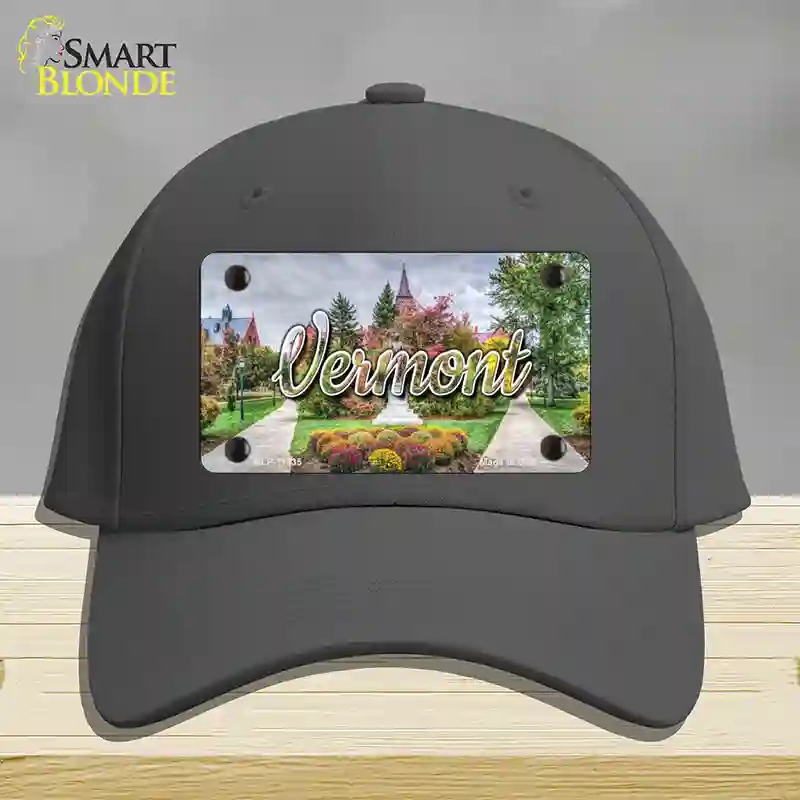HAT04-MLP-11635 Vermont State Building State Novelty License Plate Hat, Cotton - Charcoal