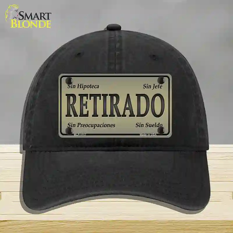 HAT07-MLP-1117 Retirado Novelty License Plate Hat, Unconstructed Cotton - Black