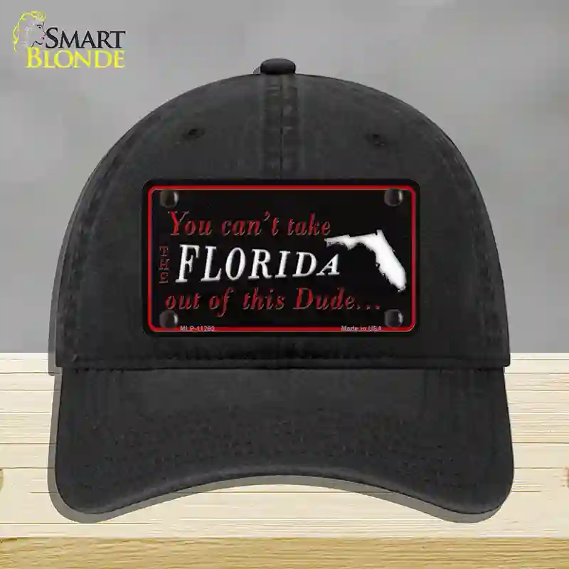 HAT07-MLP-11263 Florida Dude Novelty License Plate Hat, Unconstructed Cotton - Black