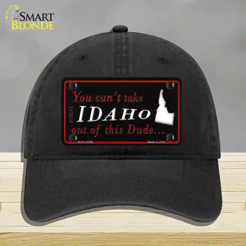 HAT07-MLP-11266 Idaho Dude Novelty License Plate Hat, Unconstructed Cotton - Black