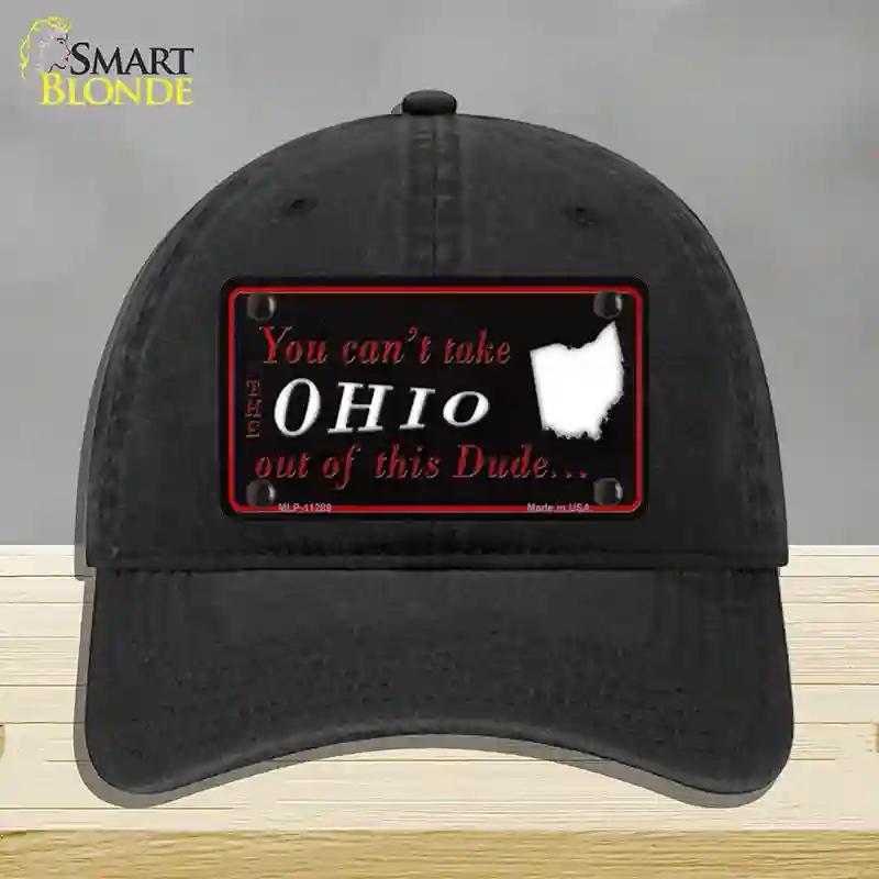 HAT07-MLP-11289 Ohio Dude Novelty License Plate Hat, Unconstructed Cotton - Black