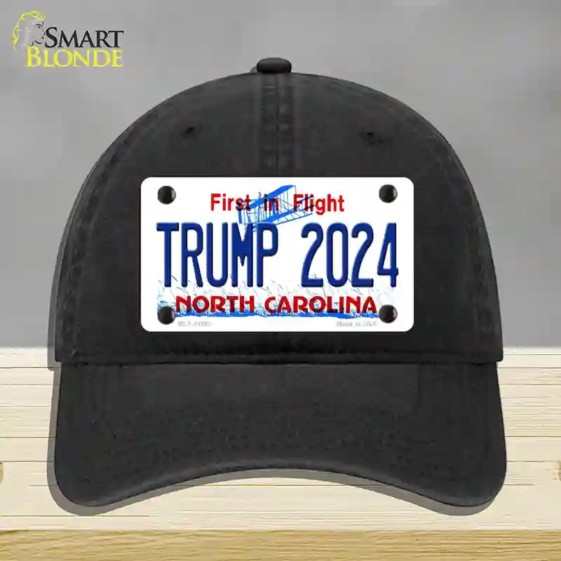 HAT07-MLP-11847 Trump 2024 North Carolina Novelty License Plate Hat, Unconstructed Cotton - Black