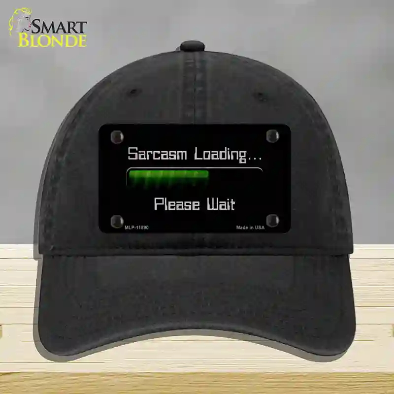 HAT07-MLP-11890 Sarcasm Loading Novelty License Plate Hat, Unconstructed Cotton - Black