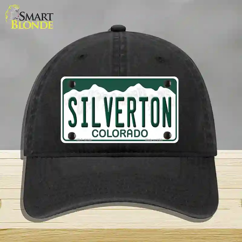 HAT07-MLP-12143 Silverton Colorado Novelty License Plate Hat, Unconstructed Cotton - Black