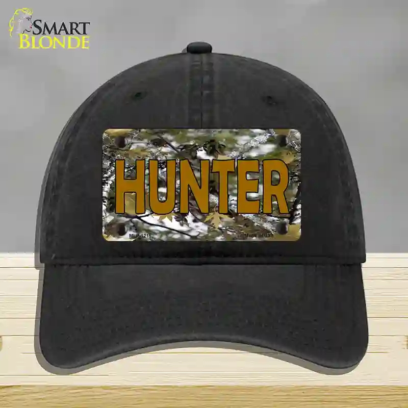 HAT07-MLP-1215 Hunter Camouflage Novelty License Plate Hat, Unconstructed Cotton - Black