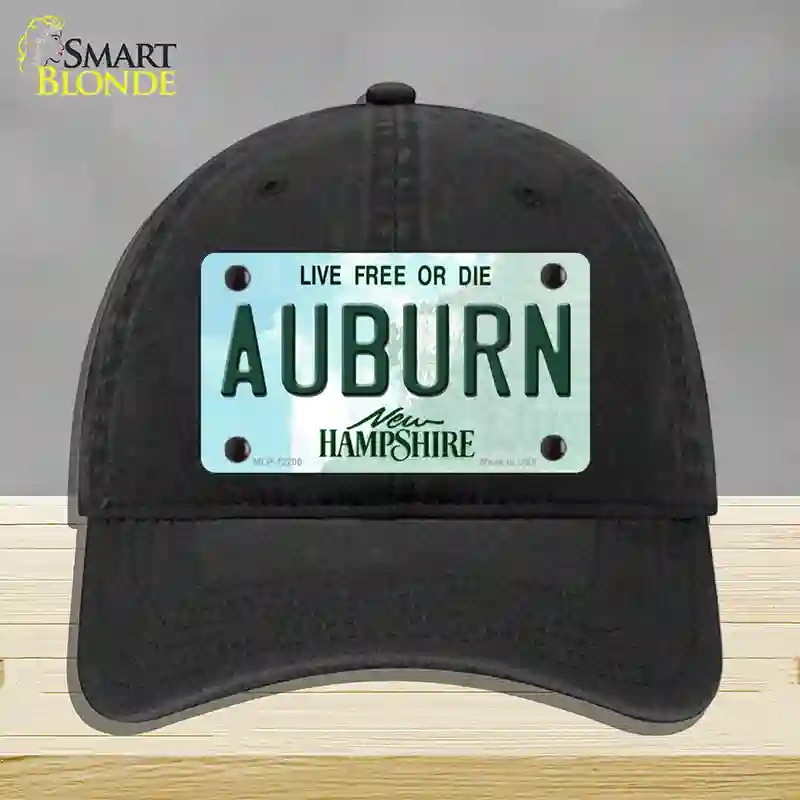 HAT07-MLP-12200 Auburn   Hampshire Novelty License Plate Hat, Unconstructed Cotton - Black