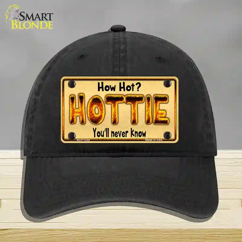 HAT07-MLP-1229 Hottie Know Novelty License Plate Hat, Unconstructed Cotton - Black