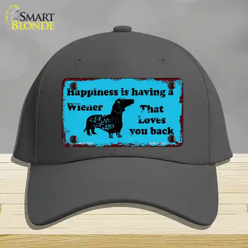 HAT04-MLP-11684 Happiness is Having a Wiener Novelty License Plate Hat, Cotton - Charcoal