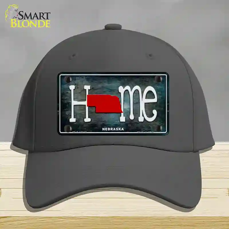 HAT04-MLP-12018 Nebraska Home State Outline Novelty License Plate Hat, Cotton - Charcoal