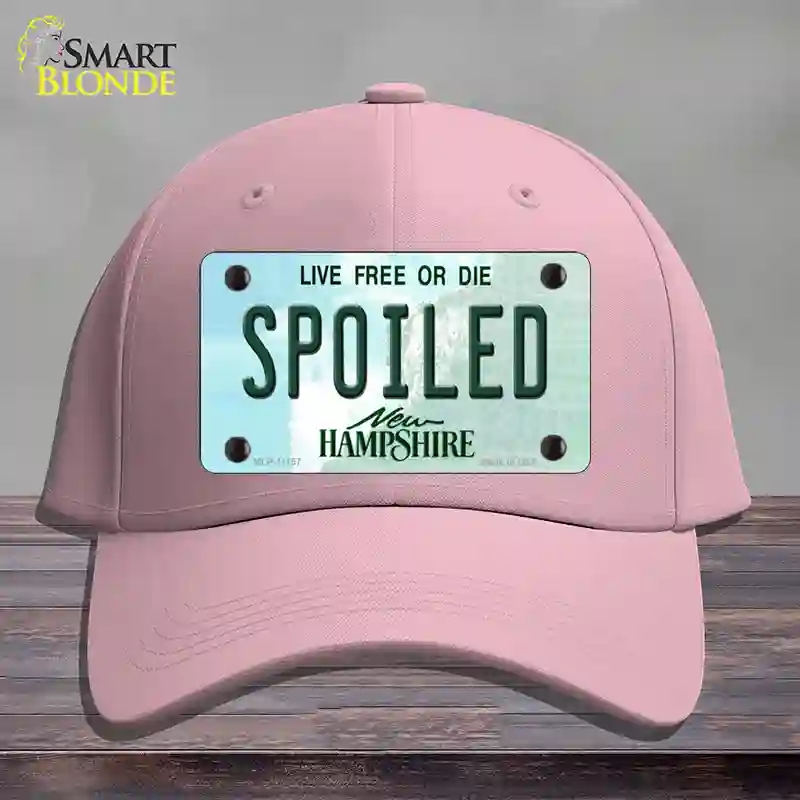 HAT05-MLP-11157 Spoiled   Hampshire State Novelty License Plate Hat, Cotton - Pink