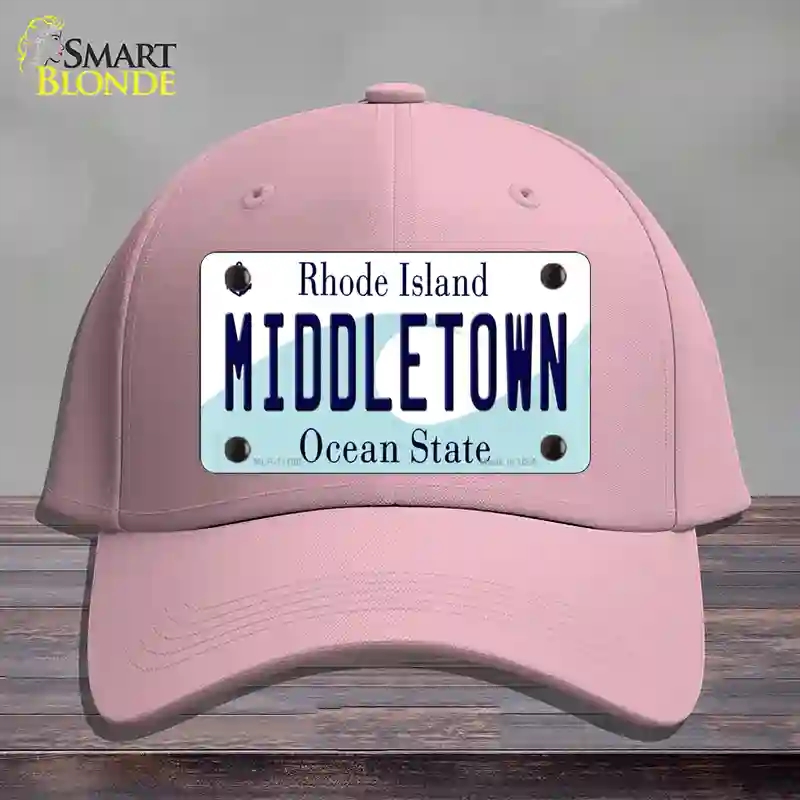 HAT05-MLP-11196 Middletown Rhode Island State Novelty License Plate Hat, Cotton - Pink