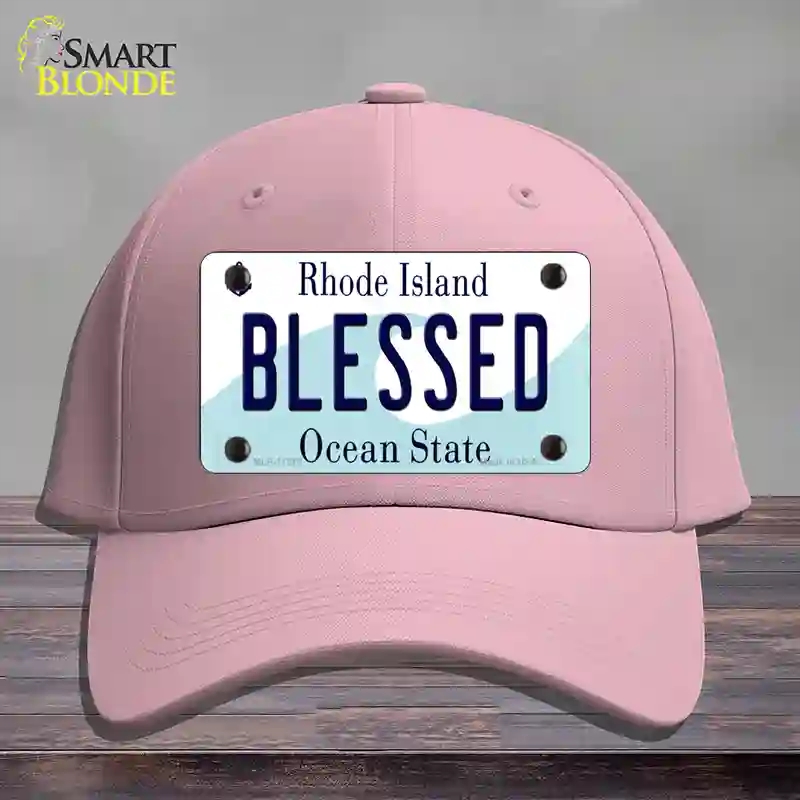 HAT05-MLP-11215 Blessed Rhode Island State Novelty License Plate Hat, Cotton - Pink